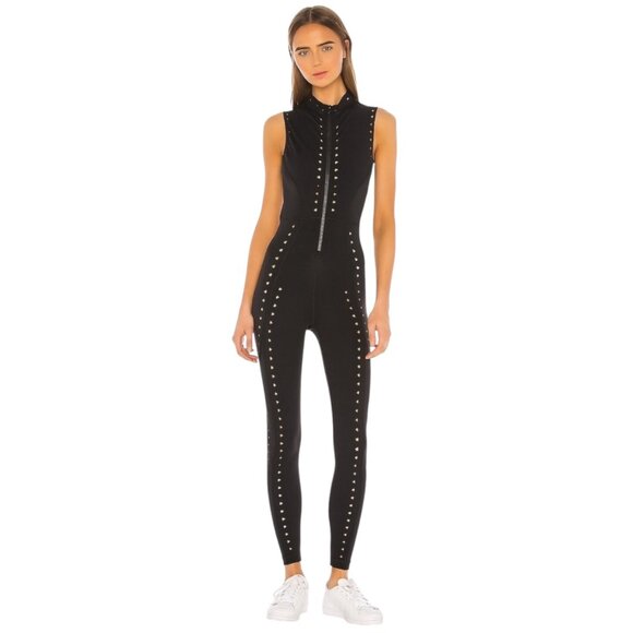 New Gigi C Sarah Zip Up Cutout Jumpsuit Catsuit Black XS - Picture 3 of 7